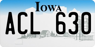 IA license plate ACL630