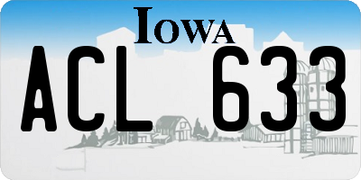 IA license plate ACL633