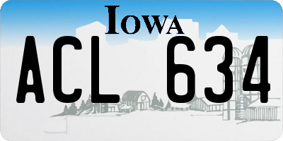 IA license plate ACL634