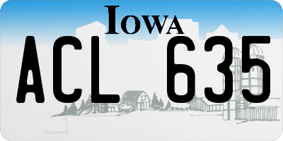 IA license plate ACL635