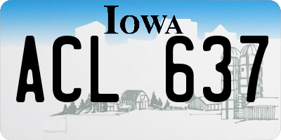 IA license plate ACL637