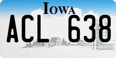 IA license plate ACL638