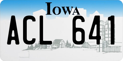 IA license plate ACL641