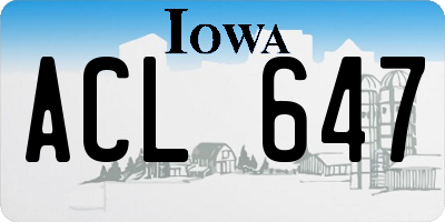 IA license plate ACL647