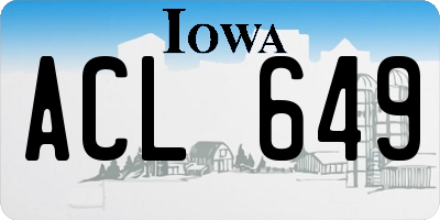 IA license plate ACL649
