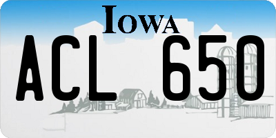 IA license plate ACL650