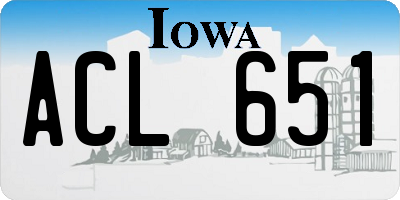 IA license plate ACL651
