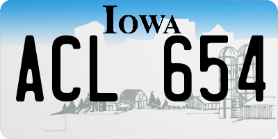 IA license plate ACL654