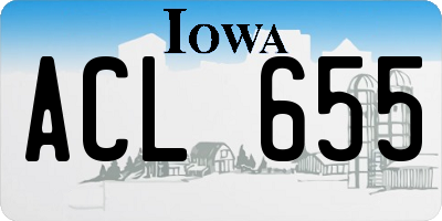 IA license plate ACL655