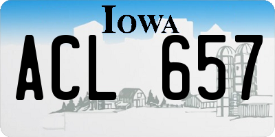 IA license plate ACL657