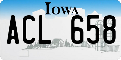 IA license plate ACL658