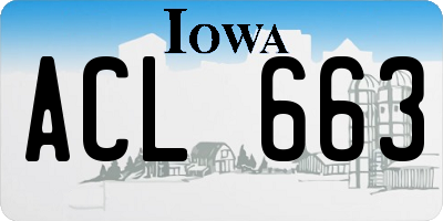 IA license plate ACL663