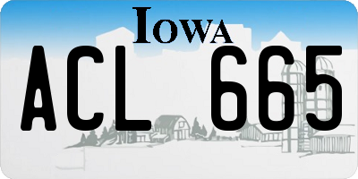 IA license plate ACL665