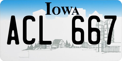 IA license plate ACL667