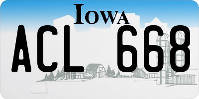 IA license plate ACL668