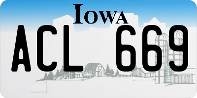IA license plate ACL669
