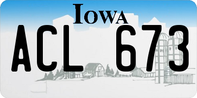IA license plate ACL673