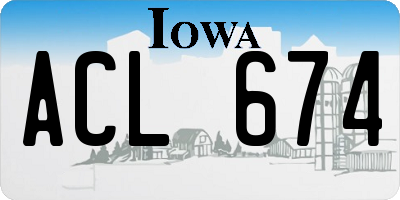 IA license plate ACL674