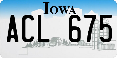 IA license plate ACL675