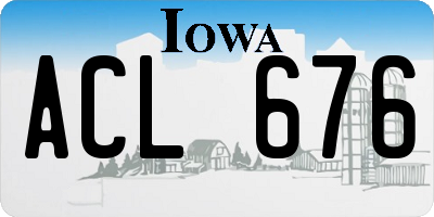 IA license plate ACL676