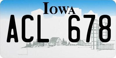 IA license plate ACL678