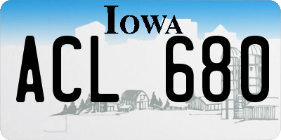 IA license plate ACL680