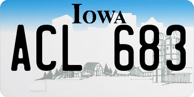 IA license plate ACL683