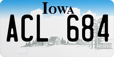 IA license plate ACL684
