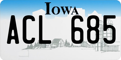 IA license plate ACL685