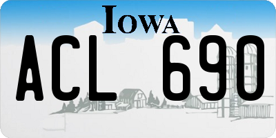 IA license plate ACL690