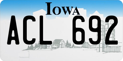 IA license plate ACL692