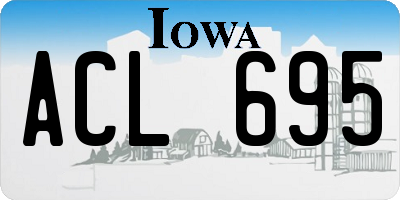 IA license plate ACL695