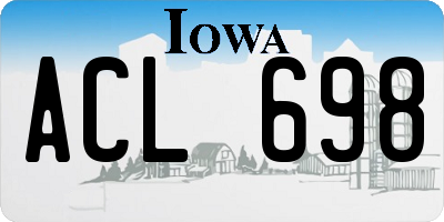 IA license plate ACL698