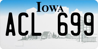 IA license plate ACL699