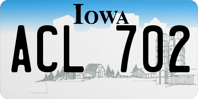 IA license plate ACL702