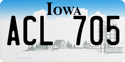 IA license plate ACL705