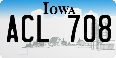 IA license plate ACL708