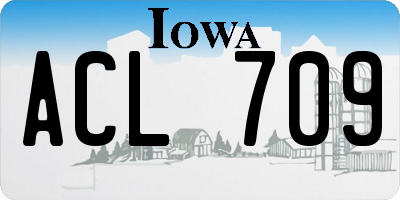 IA license plate ACL709