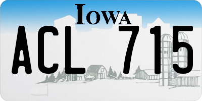 IA license plate ACL715