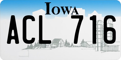 IA license plate ACL716
