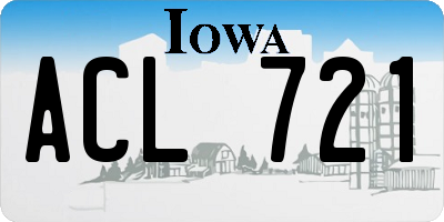 IA license plate ACL721
