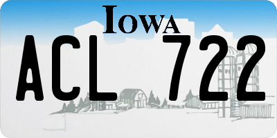 IA license plate ACL722