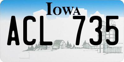 IA license plate ACL735