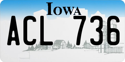 IA license plate ACL736