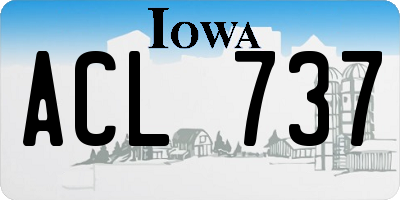IA license plate ACL737