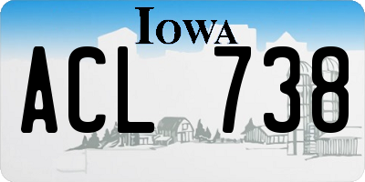 IA license plate ACL738