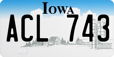 IA license plate ACL743
