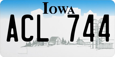 IA license plate ACL744