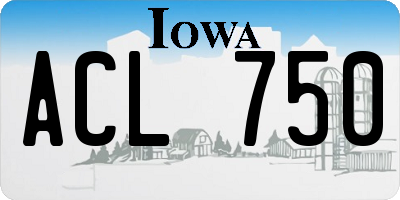 IA license plate ACL750
