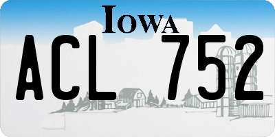 IA license plate ACL752